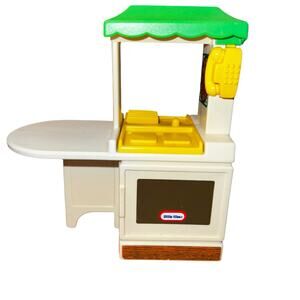 Little Tikes MINIATURE DOLLHOUSE SIZE Kitchen Yellow Green VTG 1980s